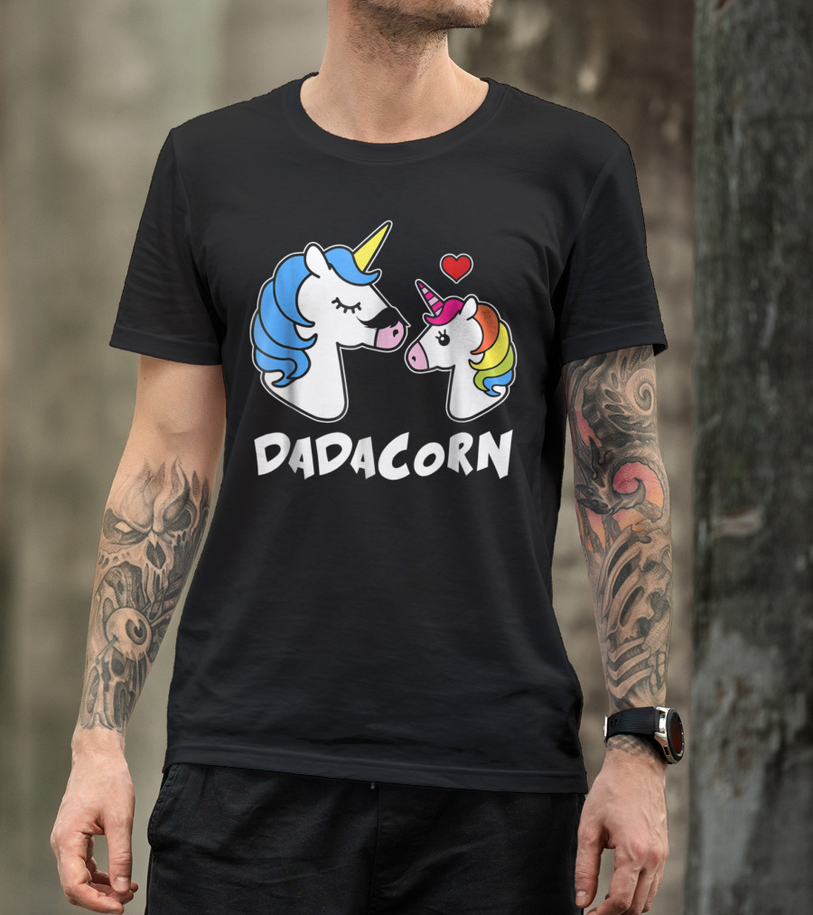 DADACORN Unicorn Dad And Daughter Love 33 T-Shirt