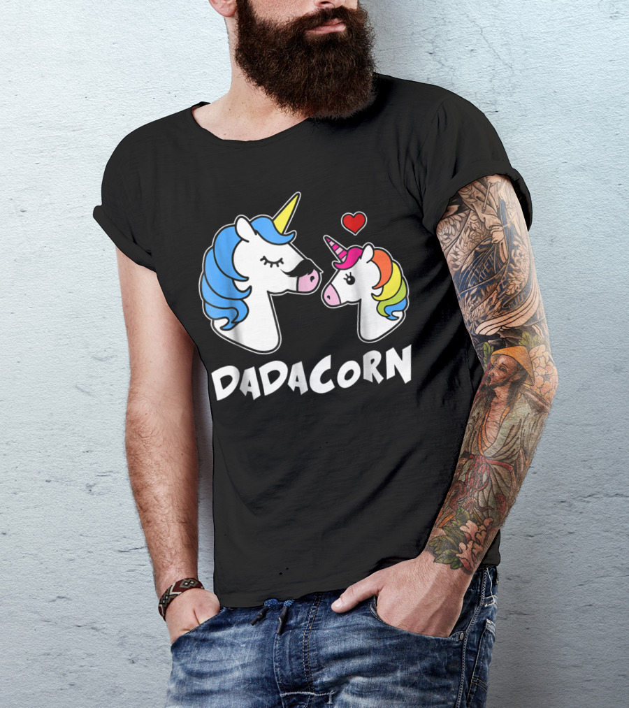DADACORN Unicorn Dad And Daughter Love 33 T-Shirt