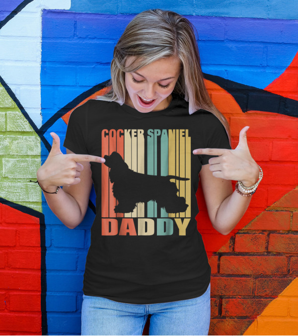Cocker Spaniel Daddy Vintage Dog42 Love T-Shirt