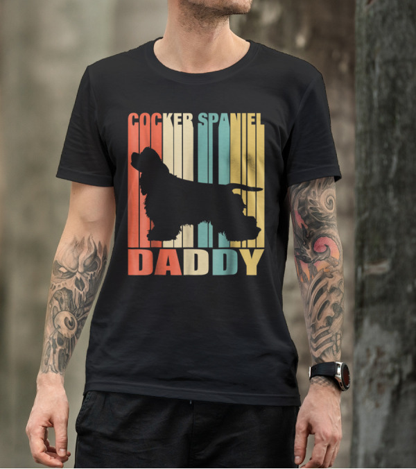 Cocker Spaniel Daddy Vintage Dog42 Love T-Shirt