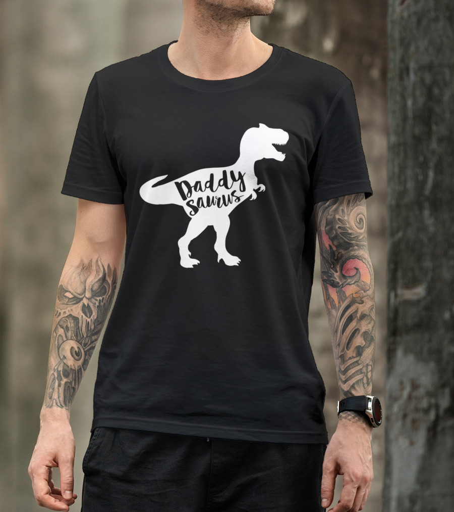 Daddysaurus Funny Dinosaur Dad Rex65 T-Rex T-Shirt