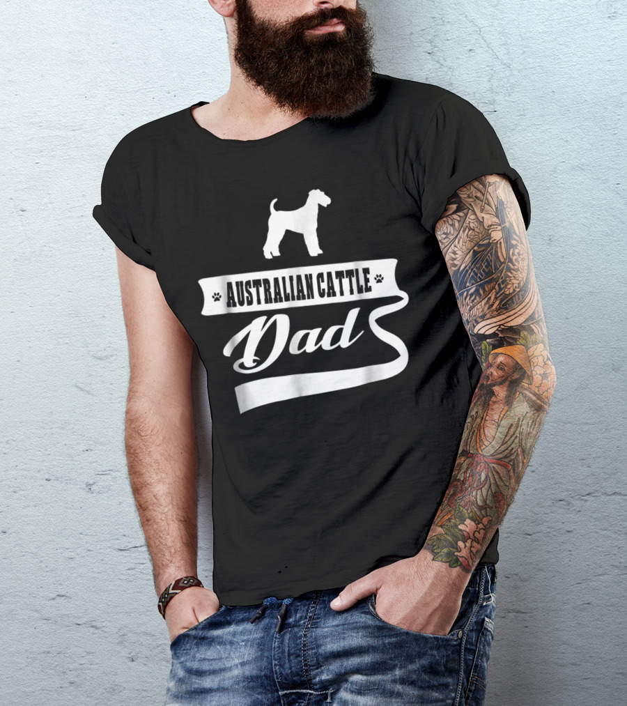 Australian Cattle Dad Dog Mens Animal Dogs T-Shirt