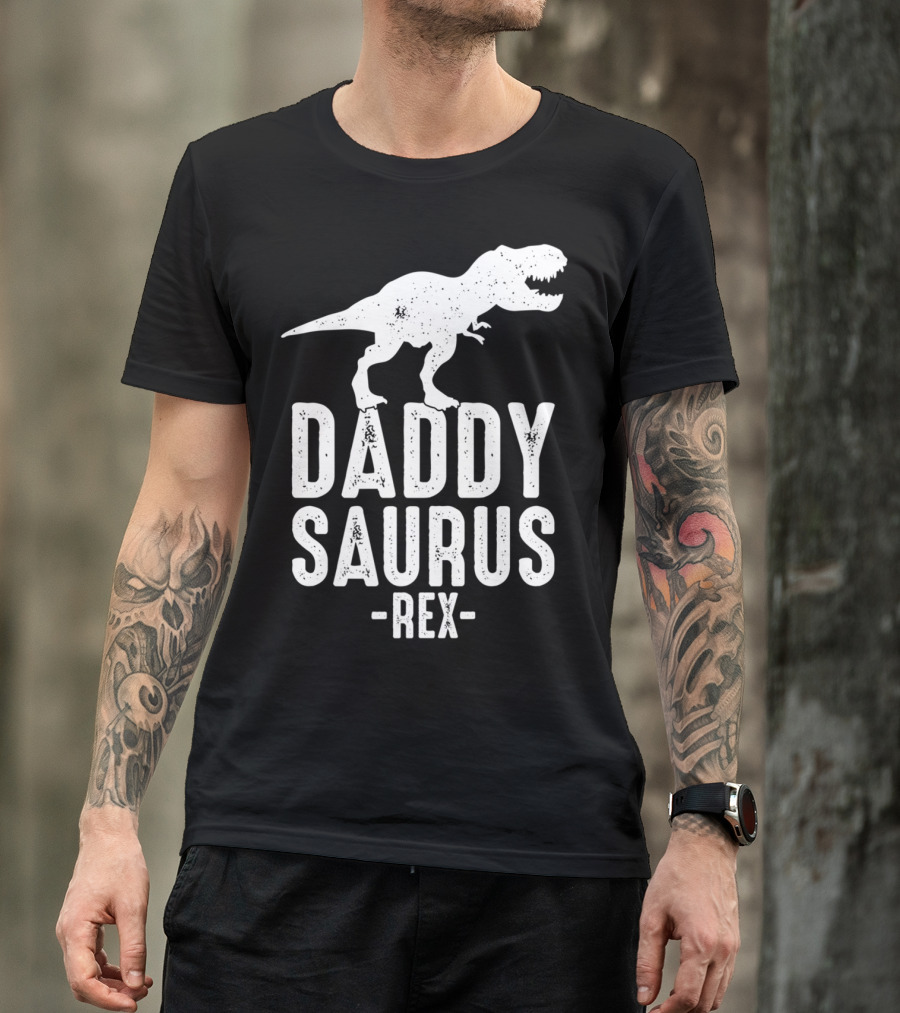 Daddysaurus Rex Daddy Dinosaur Pun T-Shirt