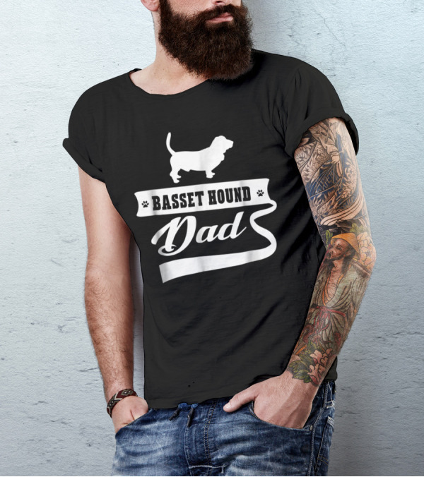 Basset Hound Dad Dog Mens Animal Dogs T-Shirt