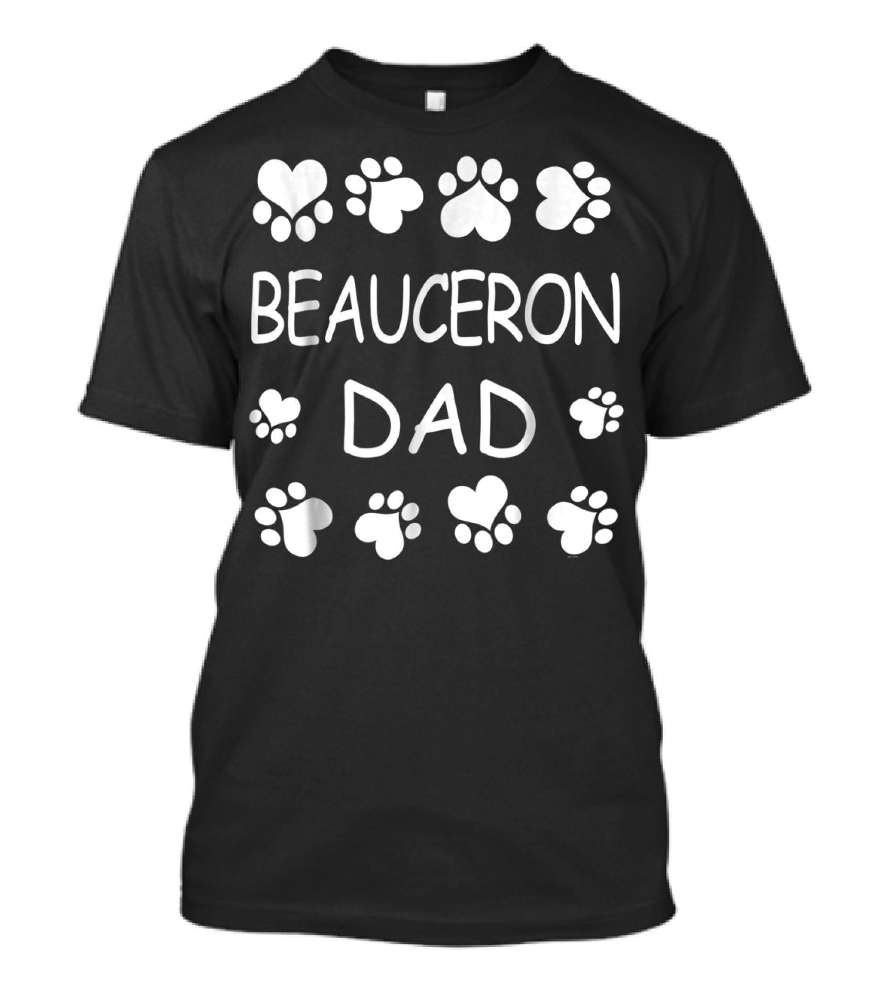 Beauceron Dad Paw Prints Lovers Christmas Birthday T-Shirt