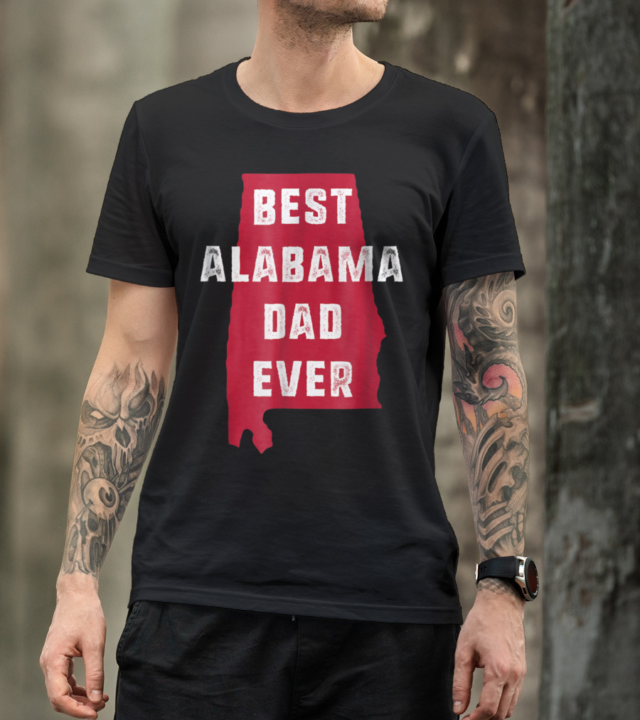 Best Alabama Dad Ever Bama Native Alabama Shape T-Shirt