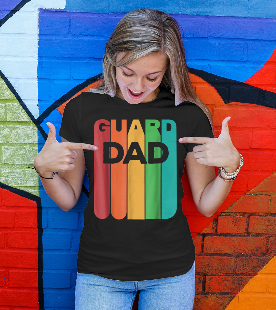 Color Guard Dad Rainbow Stripes T-Shirt