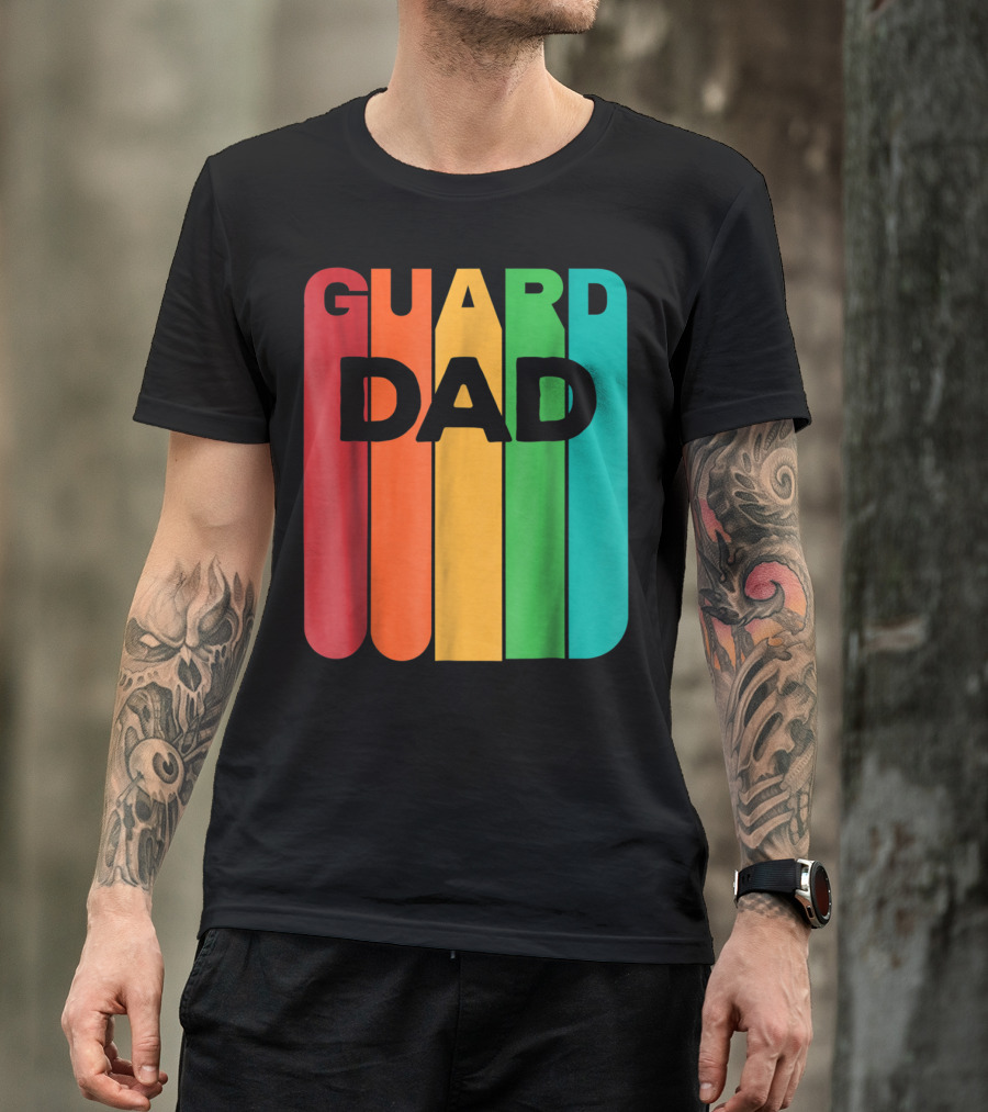 Color Guard Dad Rainbow Stripes T-Shirt