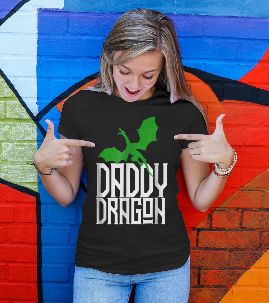 Daddy Dragon Green Matching Family Dad Father75 T-Shirt