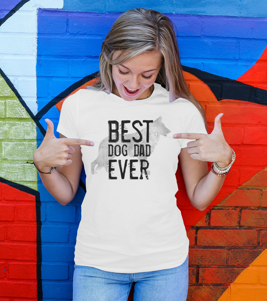 BEST DOG DAD EVER Wolf T-Shirt