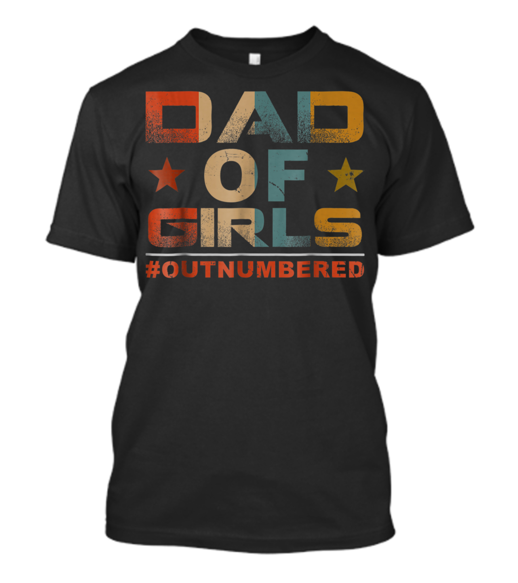 DAD OF GIRLS #OUTNUMBERED Stars T-Shirt