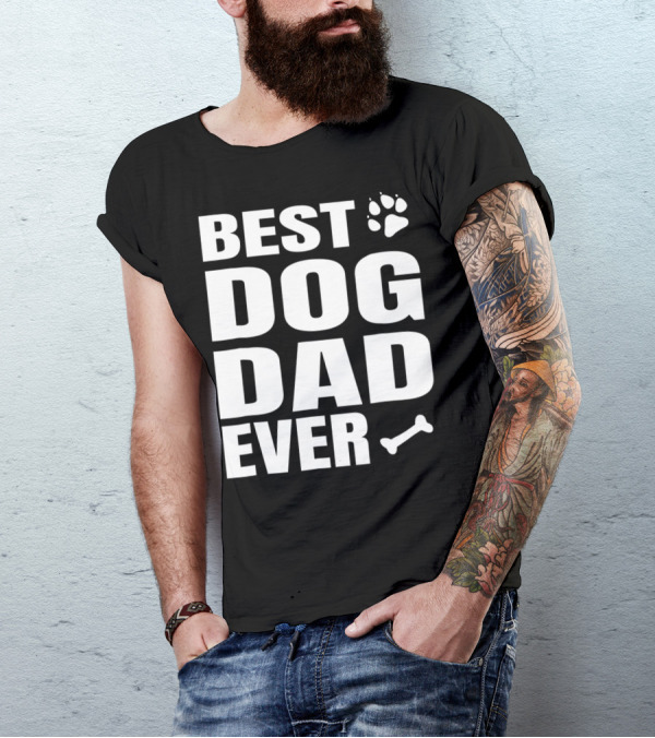 Best Dog Dad Ever Paw Bone Distressed Idea61 T-Shirt