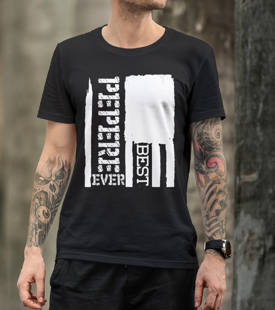 Best Pepere Ever Distressed Flag T-Shirt