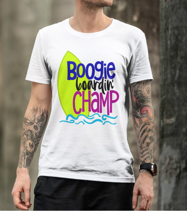 Boogie Boardin' Champ Surfing Summer Dad43 T-Shirt