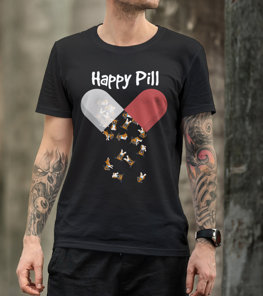 Happy Pill Boxer Dog Cute53 T-Shirt