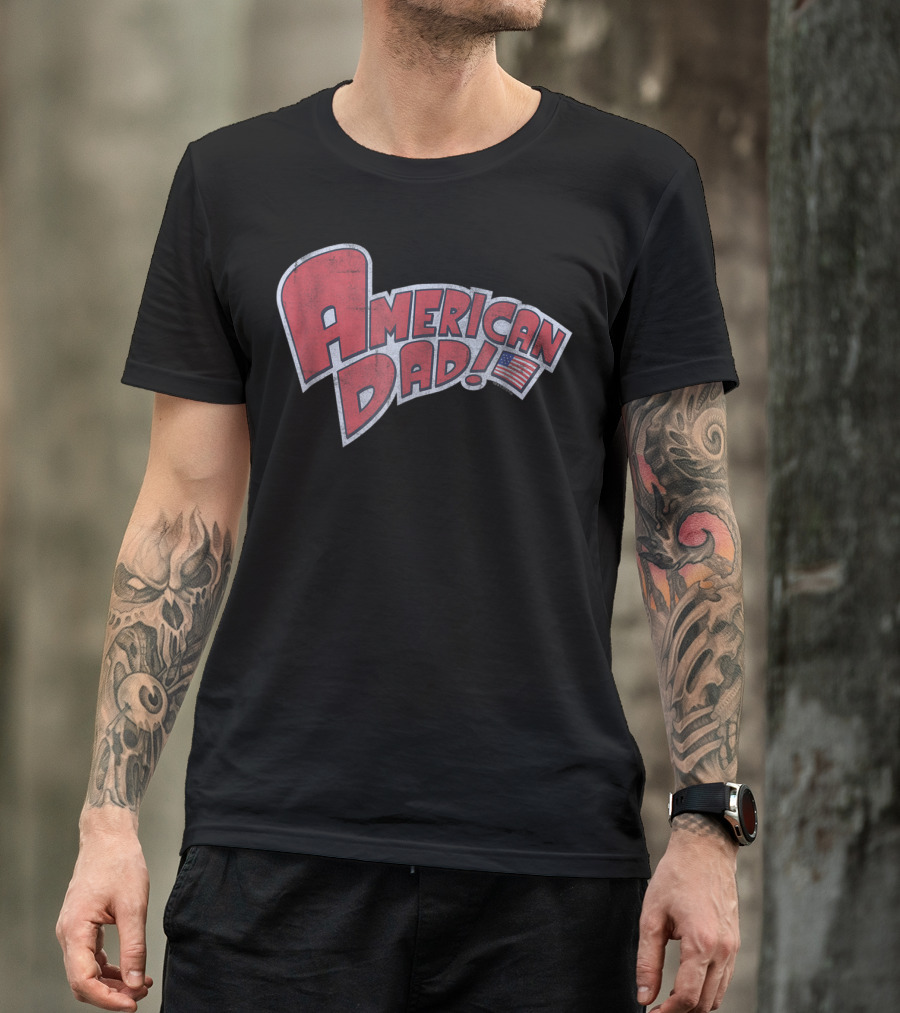 American Dad Vintage Logo With American Flag T-Shirt