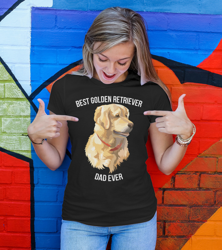 BEST GOLDEN RETRIEVER DAD EVER Retriever Dog Mens77 T-Shirt