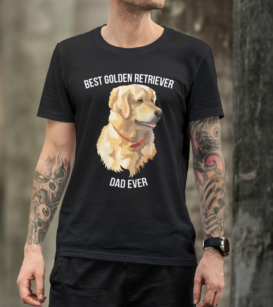BEST GOLDEN RETRIEVER DAD EVER Retriever Dog Mens77 T-Shirt