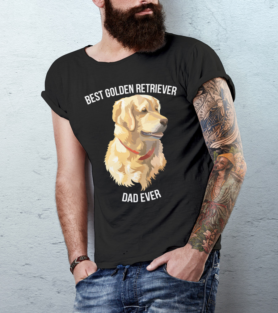 BEST GOLDEN RETRIEVER DAD EVER Retriever Dog Mens77 T-Shirt