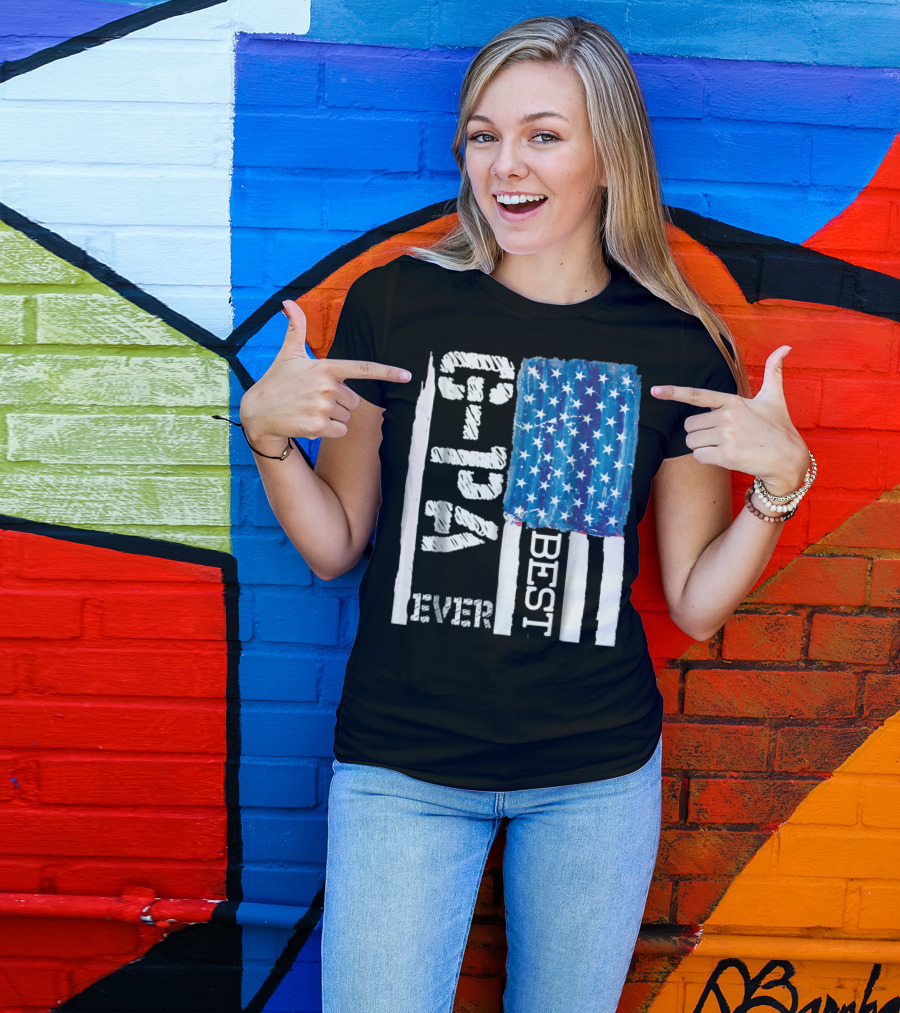 Best GPa Ever Distressed American Flag Best T-Shirt