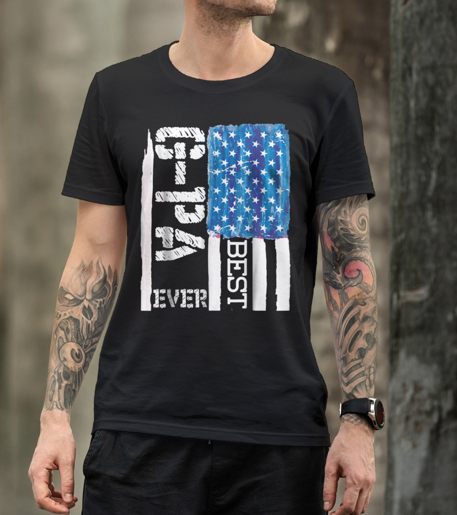 Best GPa Ever Distressed American Flag Best T-Shirt