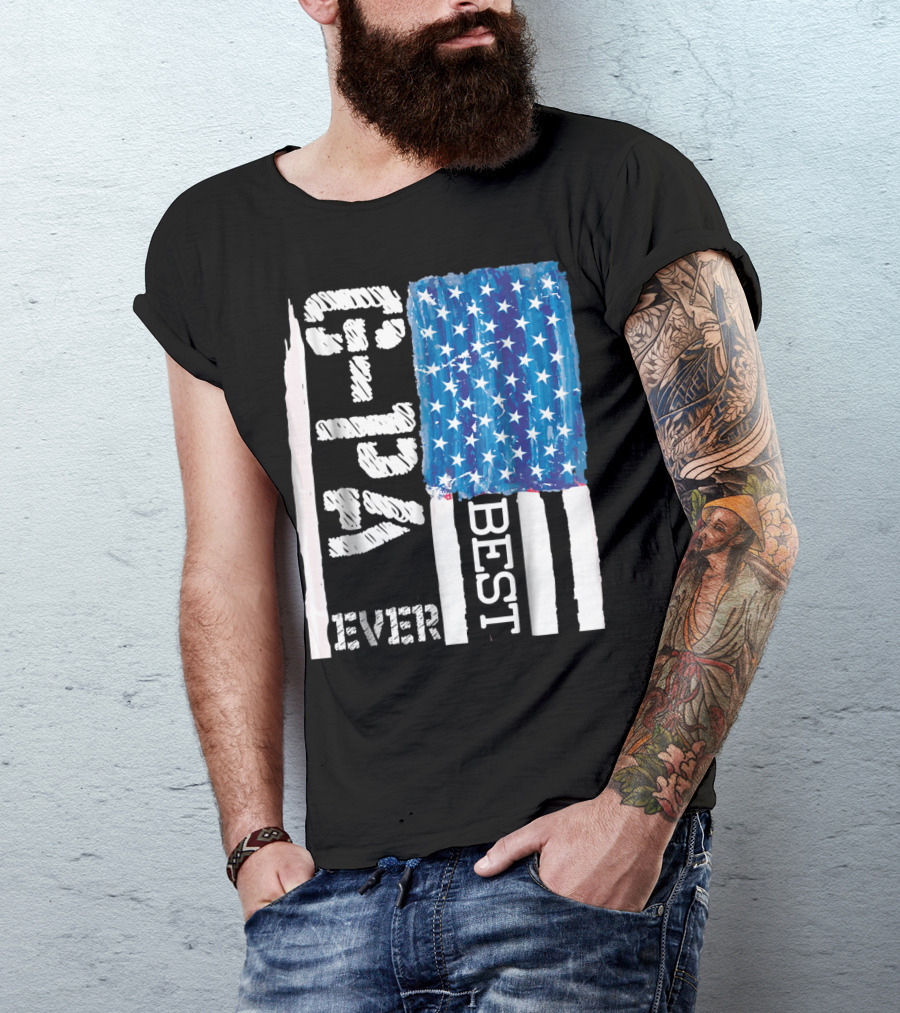 Best GPa Ever Distressed American Flag Best T-Shirt