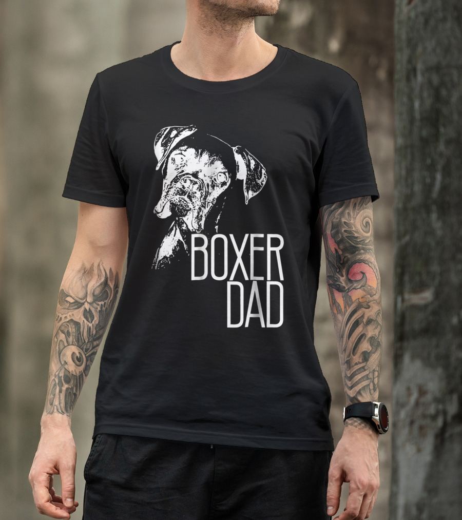 Boxer Dad Dog Face T-Shirt