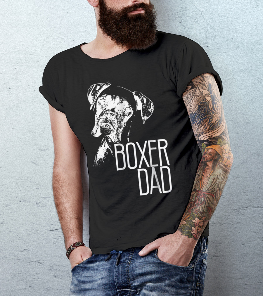 Boxer Dad Dog Face T-Shirt