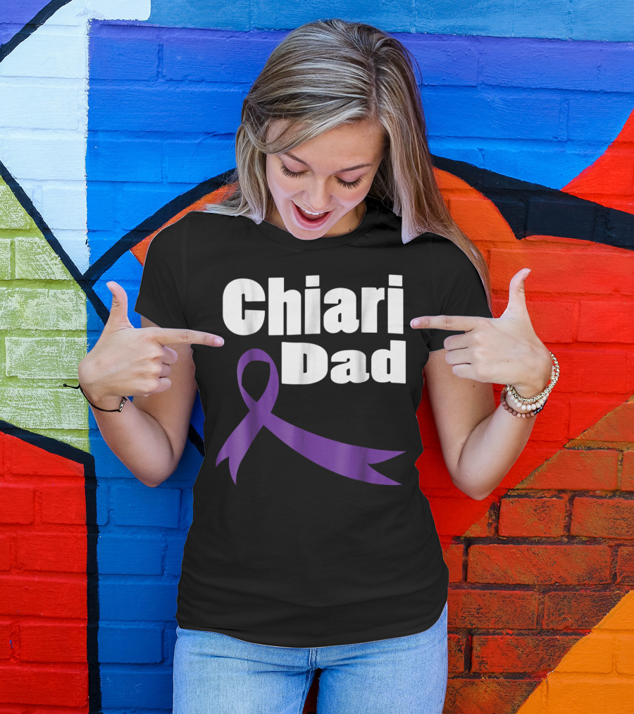 Chiari Malformation Dad Awareness Purple T-Shirt