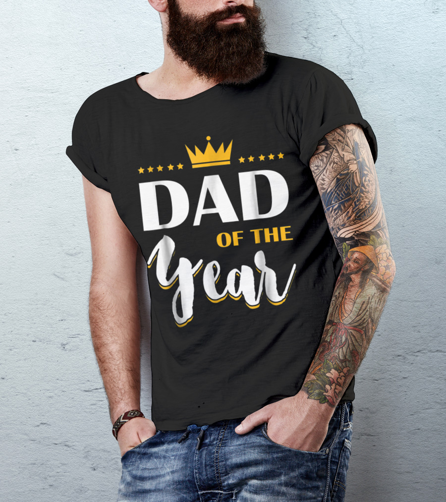 Dad Of The Year Crown Stars T-Shirt