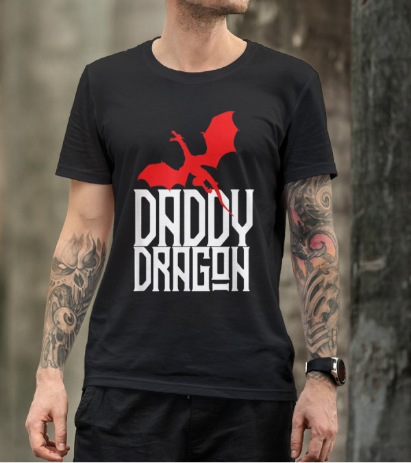 Daddy Dragon Red Matching Family Tribe Dad Father T-Shirt