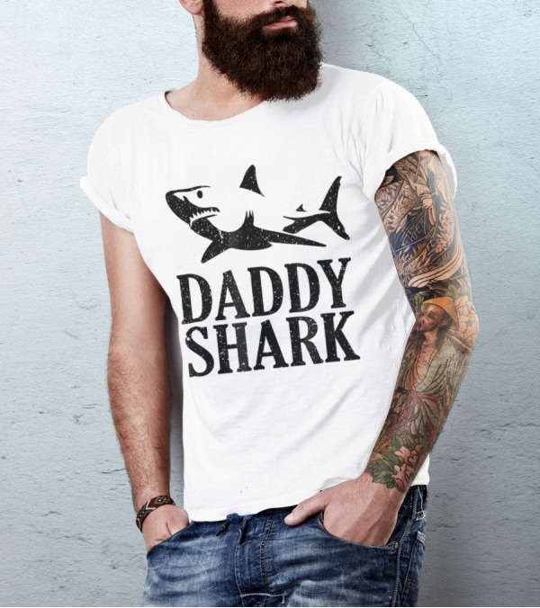 Daddy Shark Dad Of The Birthday Boy Daddy Shark T-Shirt