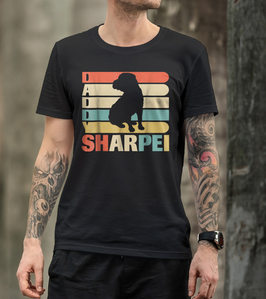 Daddy Sharpei Vintage Love Dog43 Retro T-Shirt