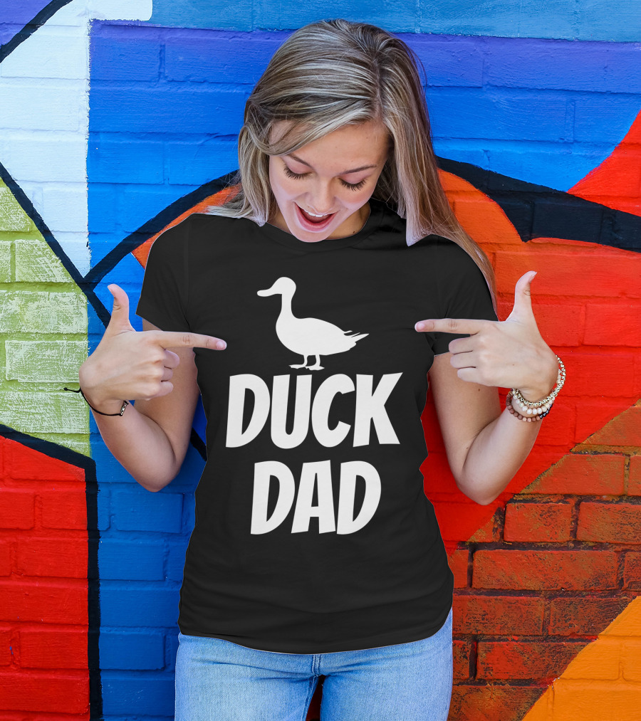 Duck Dad Funny Cute Duck Pet Black42 Duck Dad T-Shirt