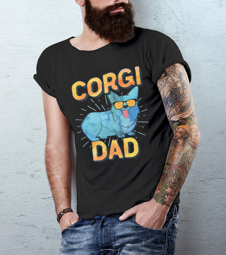 Corgi Dad Men Pembroke Welsh Corgi Sunglasses 85 T-Shirt