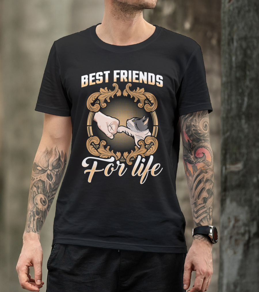 Crazy Cat Lady Best Friends For Life Fist Bump T-Shirt