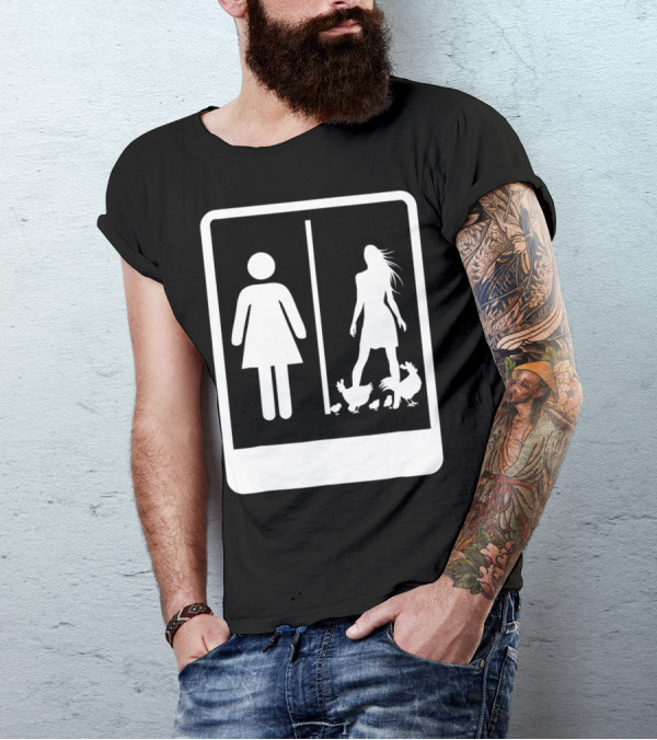 Chicken Dad Funny Rooster My Wife Farmers43 Silhouette Duo With Chickens T-Shirt