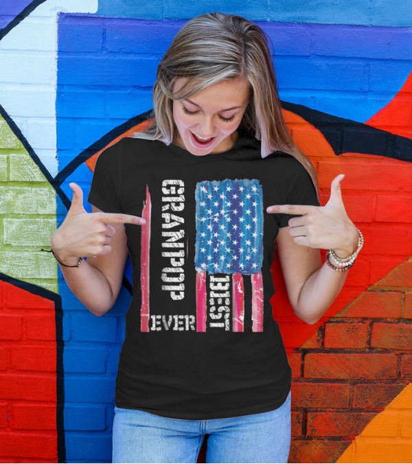 Best Grandpop Ever American Flag Grandfather Patriotic T-Shirt
