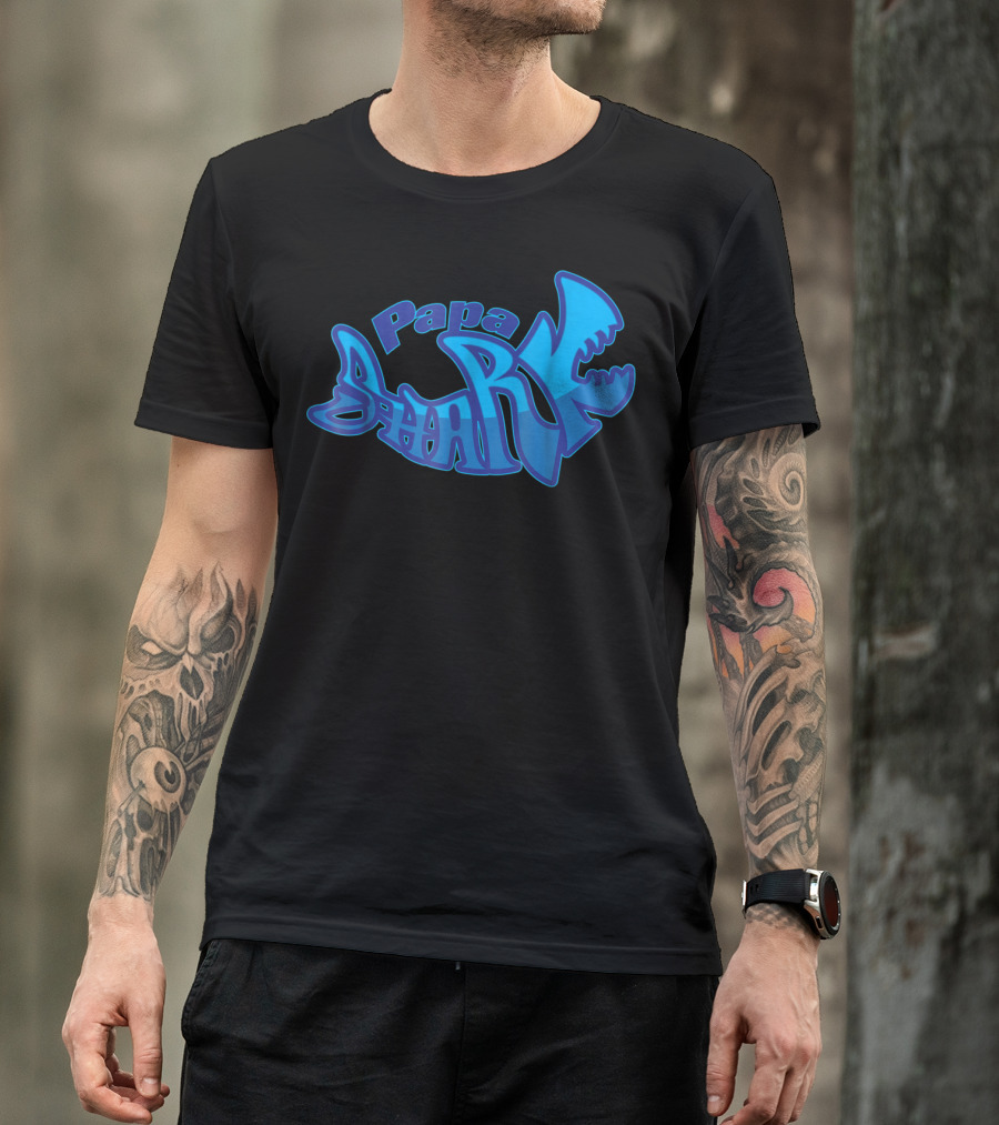 Papa Shark Cute Stylist Dad Fathers Husband91 T-Shirt