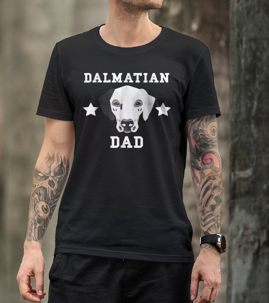 Dalmatian Dad Dog Owner Mens Dalmatian Dad With Stars T-Shirt