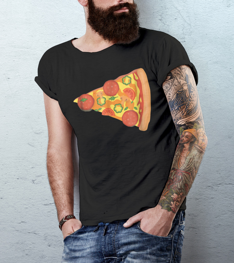 Dad Son Pizza Piece Funny Matching Family 73 Pepperoni Slice T-Shirt