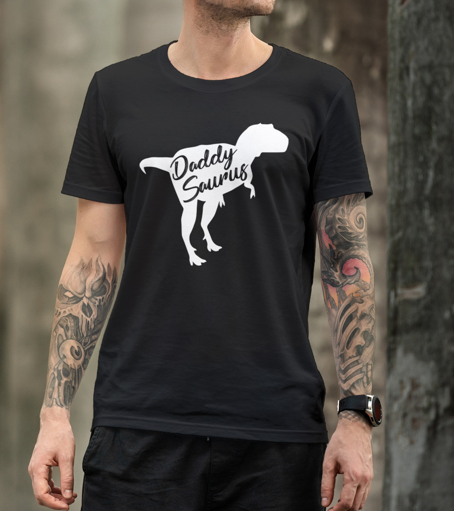 Daddy Saurus Rex By Paparex Amazing Dad52 Dinosaur T-Shirt