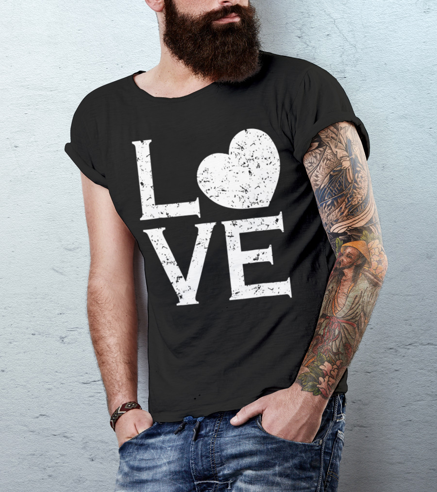 Love Heart Baseball Sports Vintage T-Shirt