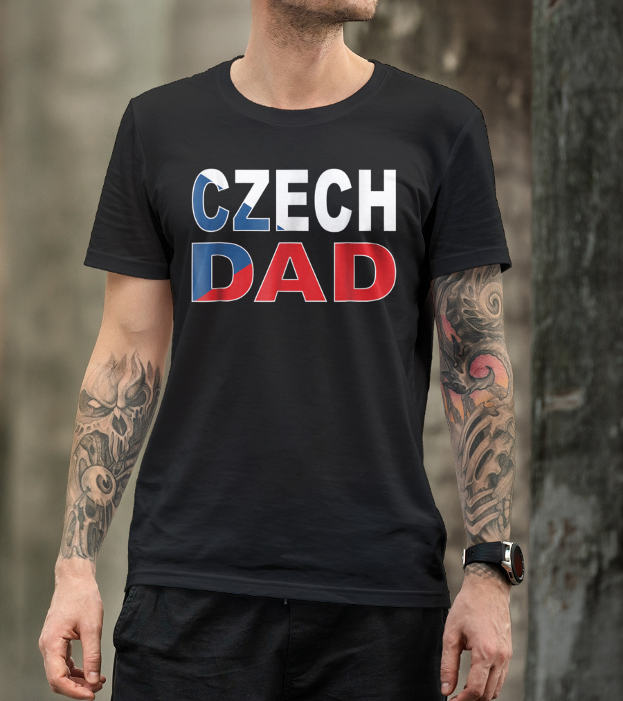 Czech Dad Czechoslovakian Flag Colors T-Shirt