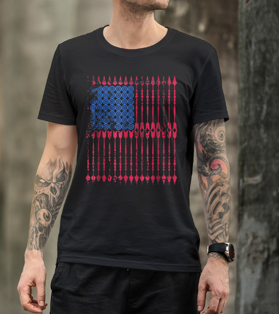 Archery Arrows American Flag Vintage Mom Dad T-Shirt