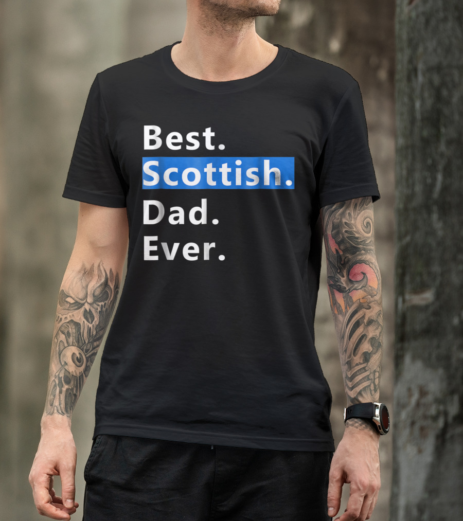 Best Scottish Dad Ever Bold Blue T-Shirt