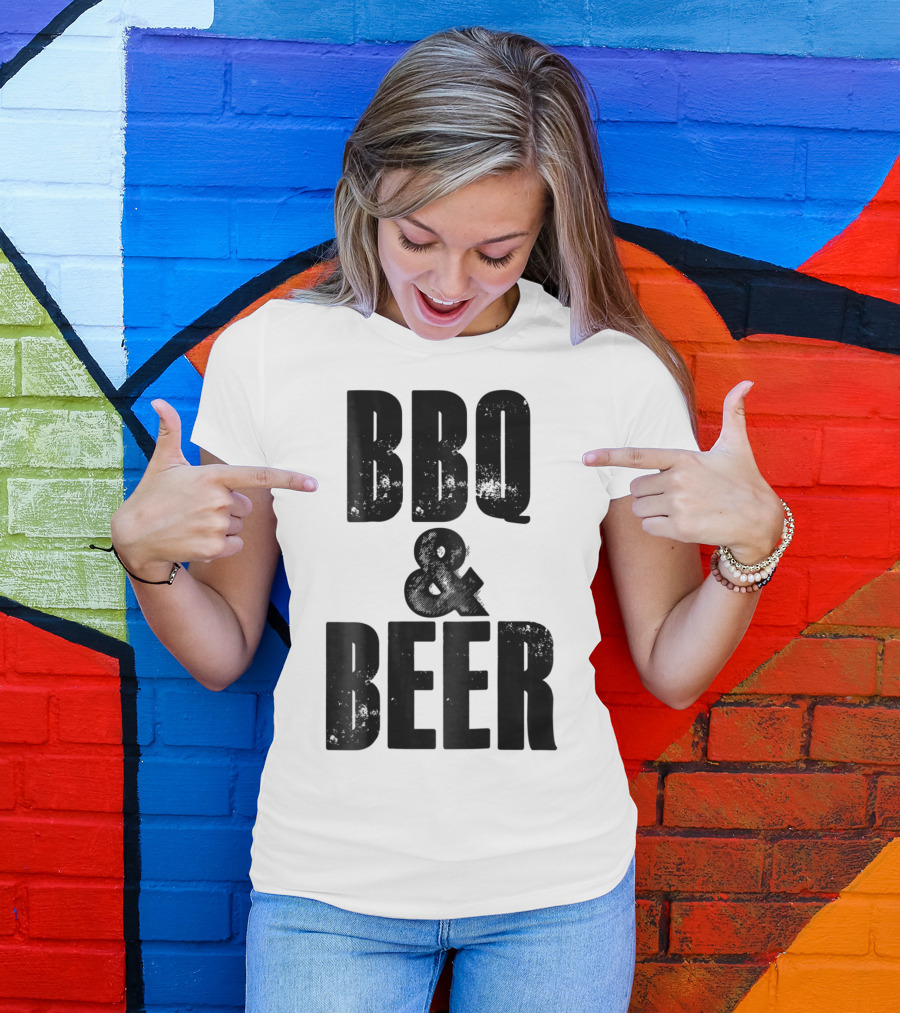 BBQ And Beer Dad Father Papa Husband BBQ And Beer T-Shirt