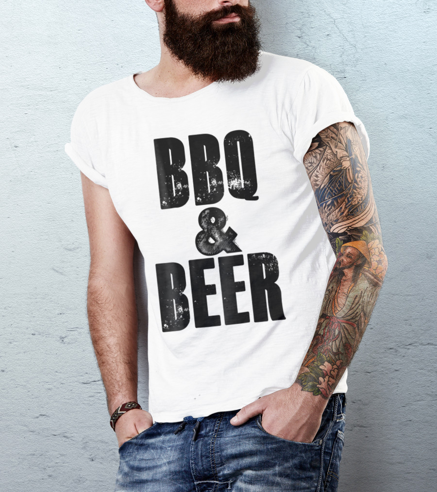 BBQ And Beer Dad Father Papa Husband BBQ And Beer T-Shirt
