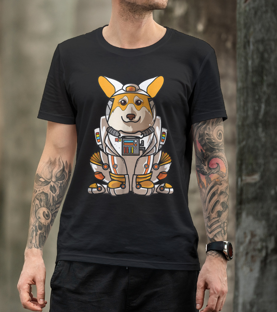 Christmas Space Welsh Corgi Astronaut Suit Dog T-Shirt