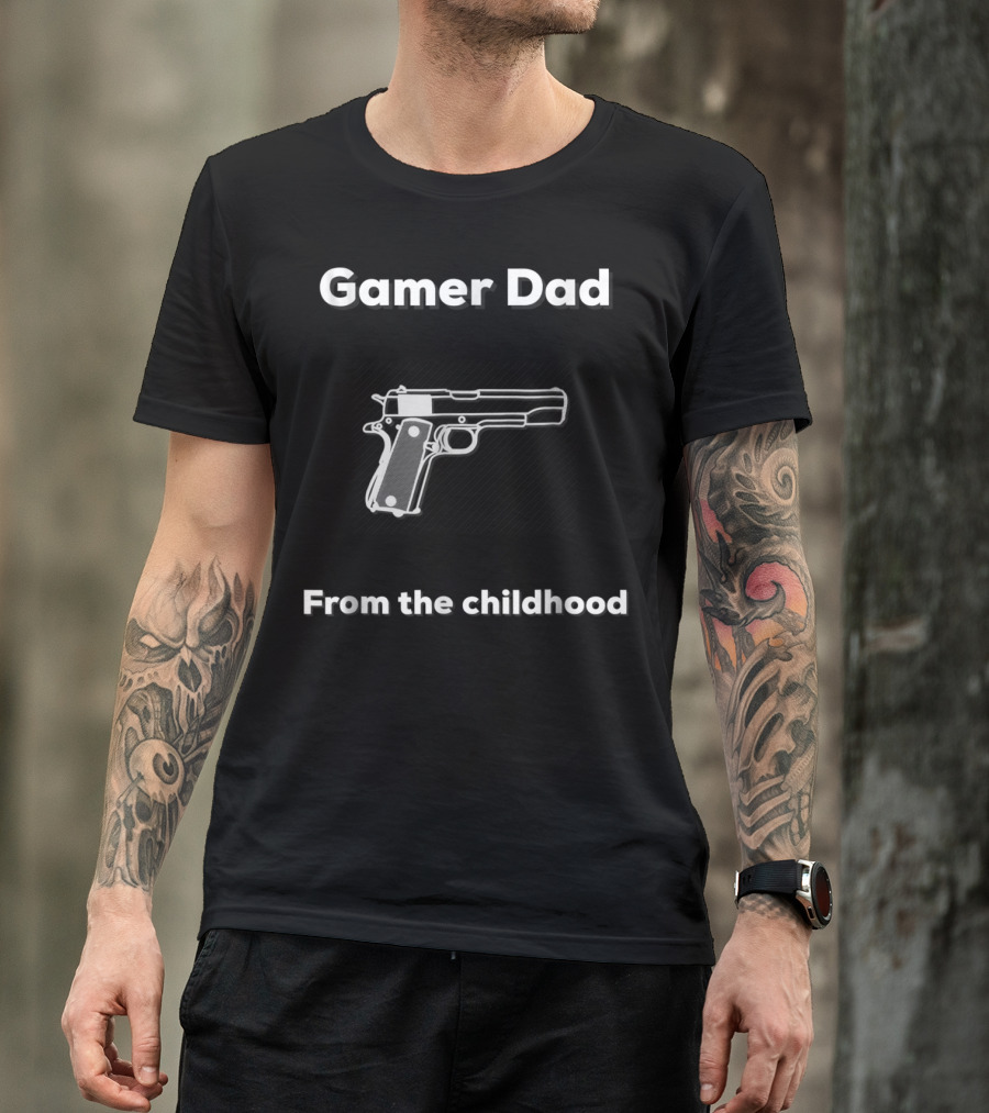Gamer Dad From The Childhood Vintage Gun T-Shirt